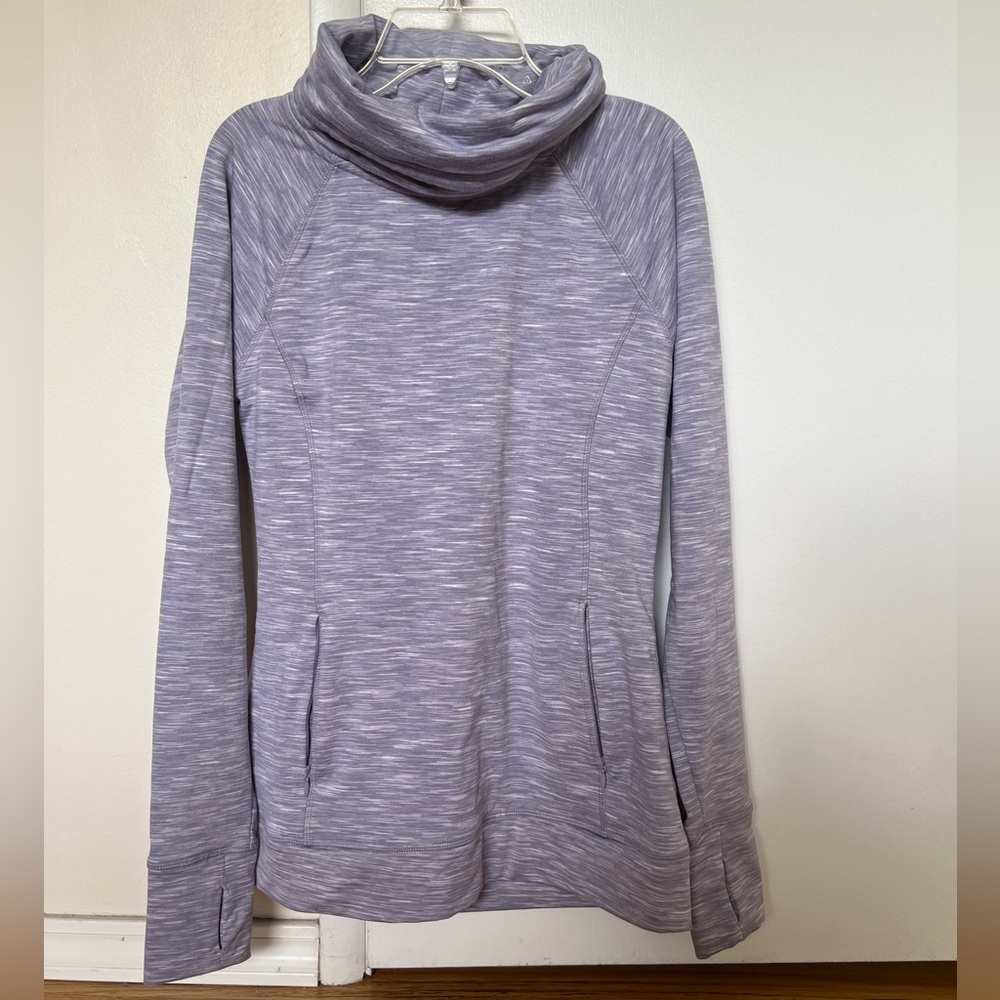 Light Purple and White Turtleneck Sports Jacket